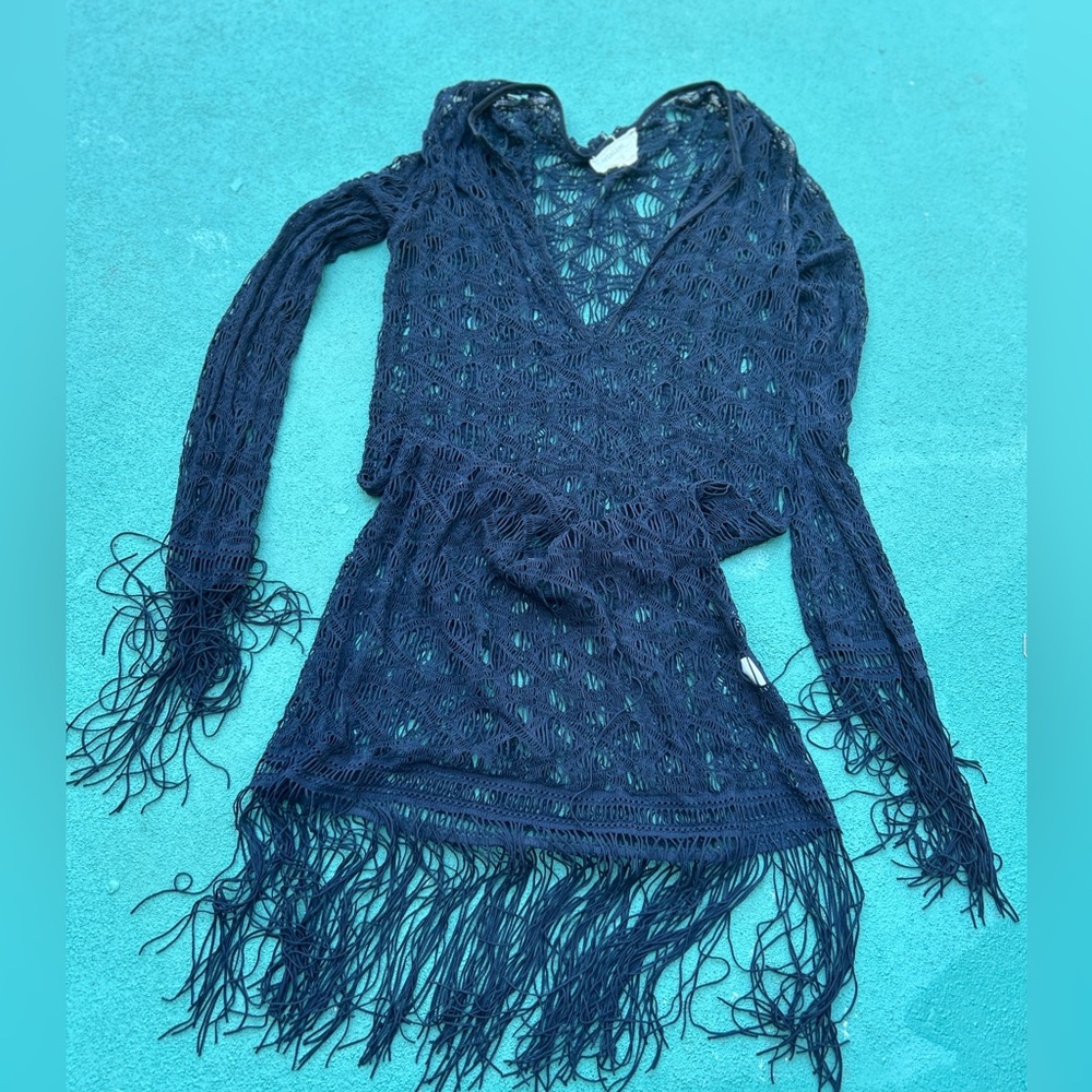 Nicole Miller black lace dress/cover up